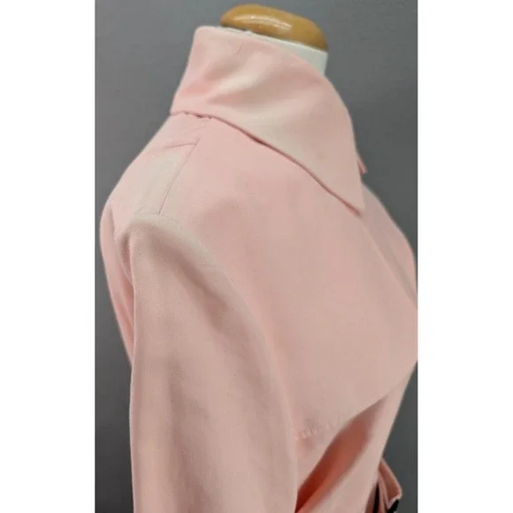 Vintage Seven City Women's L Belted Rain Trench‎ Coat Old Money Pastel Pink NWT - Picture 10 of 16